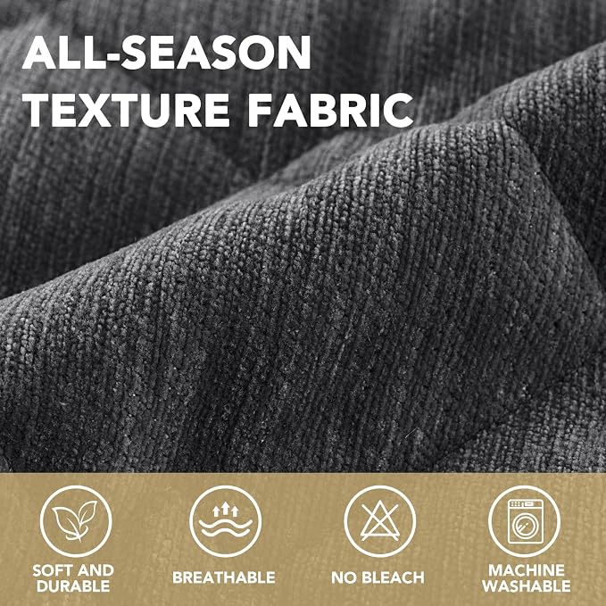 H.VERSAILTEX Chenille Couch Cover for Dogs Washable Soft Fuzzy Chair Covers Armchair Sectional Sofa Cover Thick Pet Couch Cover Protector Non-Slip Dog Bed Cover(Grey, 28" x 34")