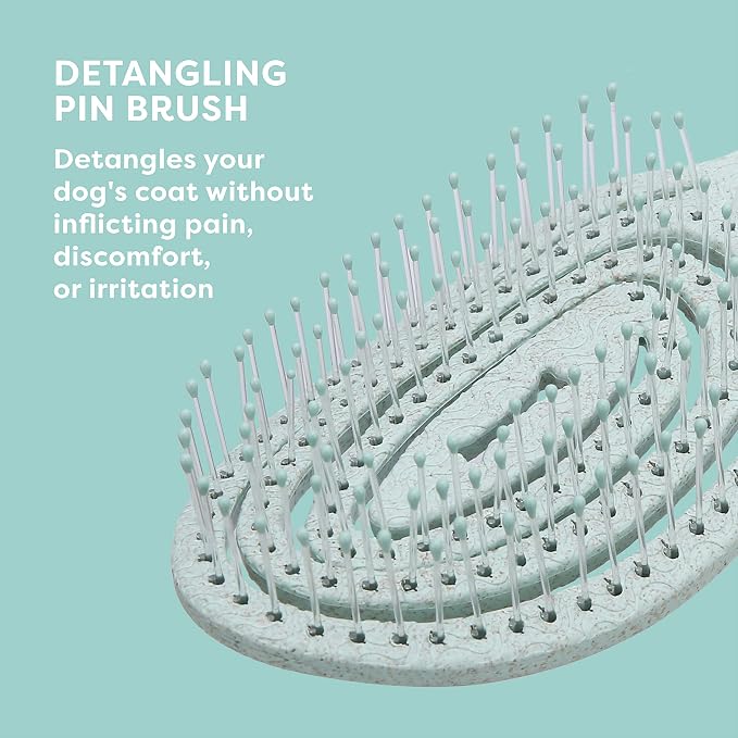 BioSilk for Pets Eco-Friendly Detangling Pin Brush for Dogs, 48-Pack | Gentle grooming brush removes knots and tangles, supports healthy coats for all dog breeds