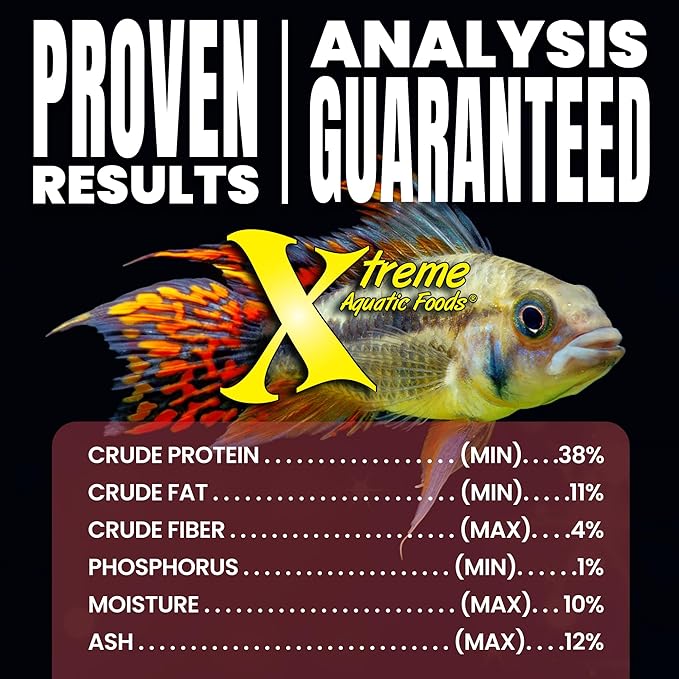 Xtreme Krill Flakes - Premium Max Protein Freshwater Fish Food with 100% Krill and Shrimp, & Vitamins for Optimal Immune and Digestive Health, Boosts Color & Energy – USA Farm Grown (8oz)