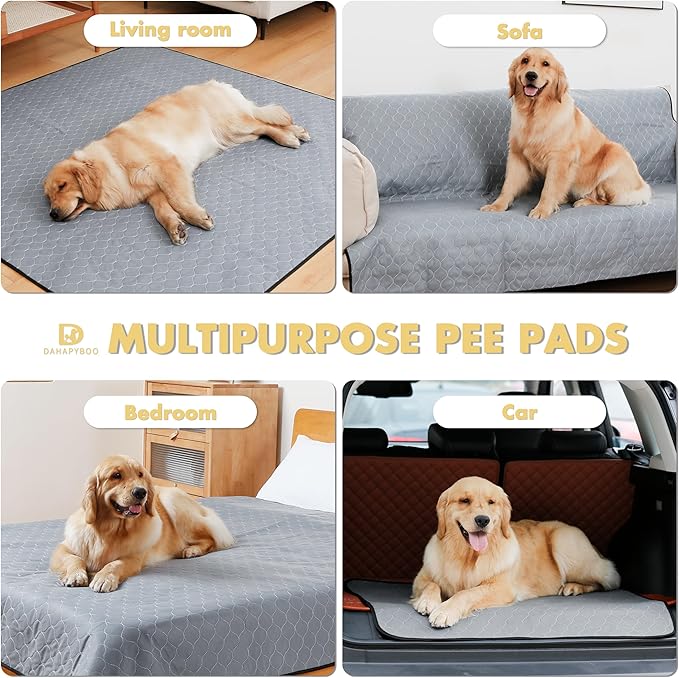 DAHAPYBOO Extra Large Washable Pee Pads for Dogs 36x72,4 Pack | Reusable Puppy Pads for Dogs Non-Slip Waterproof Pet Training Pads for Crate, Playpen, Bed, Sofa,Whelping Box, Potty Training
