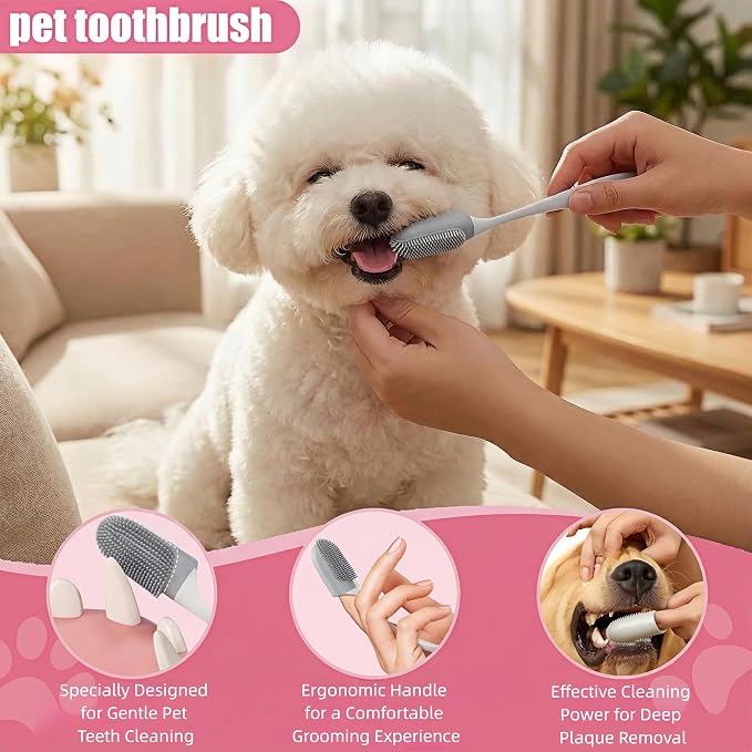 12PCS Dog Bath Kit & Dog Brush Kit for Dogs & Cats - Professional Pet Grooming Tools Set with Shedding Brush, Bath Scrubber, Dematting Comb & Storage Bag - Complete Dog Washing Essentials, Pink