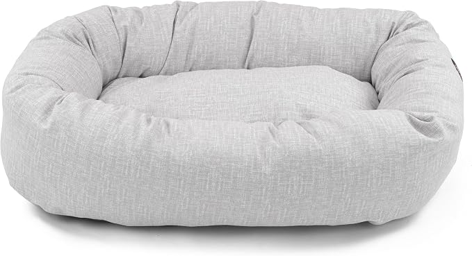 Majestic Pet Bagel Calming Dog Bed, 52 Inch X-Large, Round, Washable, Gray | Cozy Soft Fluffy Donut Pet Bed with Spine Support for Head Rest – Anti-Anxiety Comfort for Puppies & Dogs, 52x35x11 Inches
