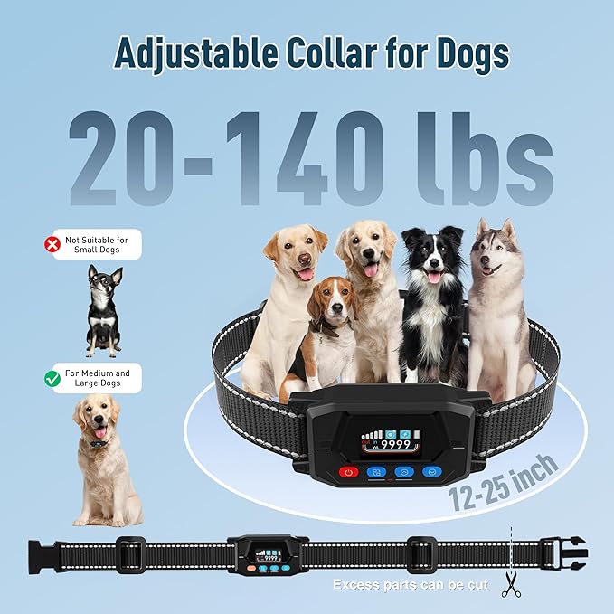 GPS Dog Collar Fence System - Invisible Electric Fence for Dogs with 3 Warning Modes, Adjustable Radius 33-9999Yards, IPX7 Waterproof Rechargeable Wireless Dog Fence for Outdoor Use
