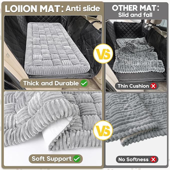 Dog Car Bed Mat Non-Slip Backseat Extender Dog Bed 56"x28.7" | Travel Bed for Dogs，Chew-Resistant, Easy Clean & Scratch-Proof, Comfort Design, Fits Trucks/Sedans/SUVs
