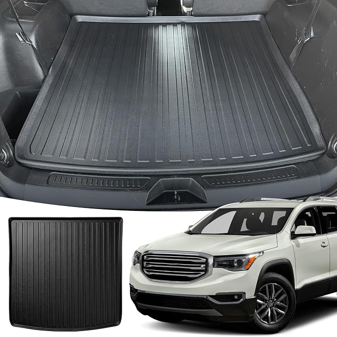 Premium Cargo Liner for GMC Acadia Denali SLE SLT AT4 2017-2023 - 100% Protection - Custom Fit Car Trunk Mat - All-Season Black Cargo Mat - 3D Shaped Laser Measured Trunk Liners for GMC Acadia