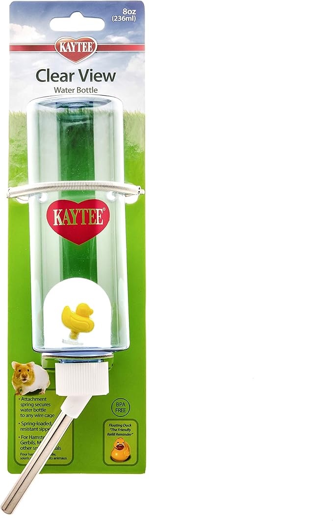 Kaytee Clear View Water Bottle for Pet Guinea Pigs, Rats and Chinchillas, 16 oz (Pack of 2)