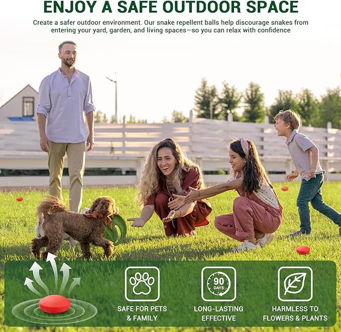 Snake Repellent Balls for Yard, Snake Away Repellent for Outdoors & Indoor, Safe for Pets and Family, Ideal for Living Rooms, Bedrooms, Patios, Garages and Camping (36 Packs)