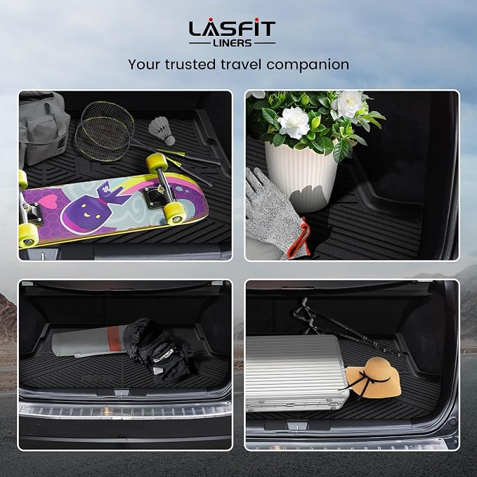 LASFIT Cargo Tray Liner for Subaru Outback 2020-2025 Trunk Mat, All Weather TPE Custom Fit Easy Clean Durable No-Curling Cargo Mat for Outback 2025 2024 2023 2022 2021 2020 Trunk Tray Liner, Black