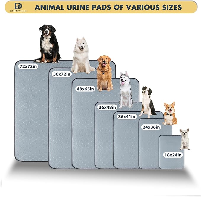 DAHAPYBOO Extra Large Washable Pee Pads for Dogs 36x48,6Pack | Reusable Puppy Pads for Dogs Non-Slip Waterproof Pet Training Pads for Crate, Playpen, Bed, Sofa,Whelping Box, Potty Training