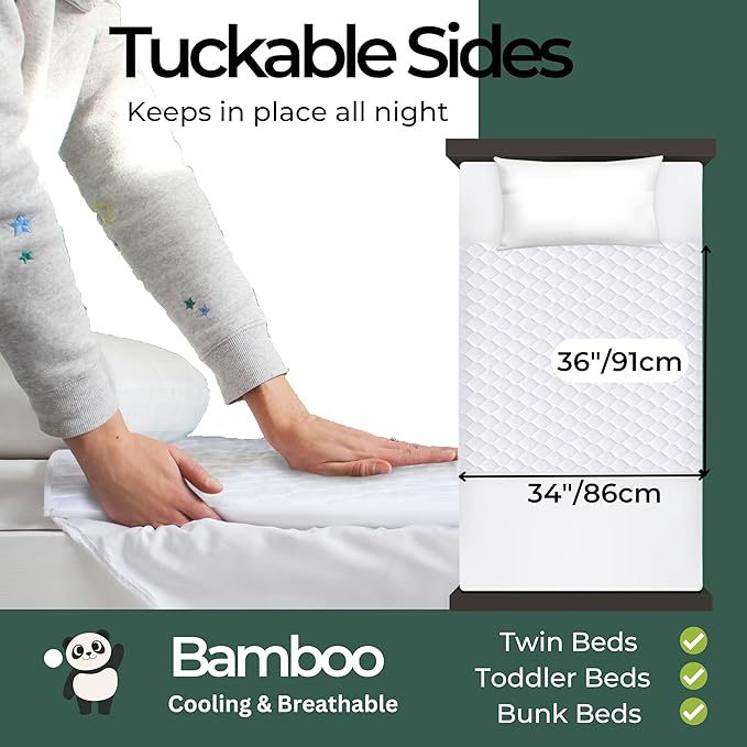 Hygge Sheets®️ Organic Washable Incontinence Bed Pads - 2 Pack | 100% Waterproof Reusable Mattress Protector Underpads with Tucks - Rayon derived from Bamboo – 5 Layers of Protection - Twin
