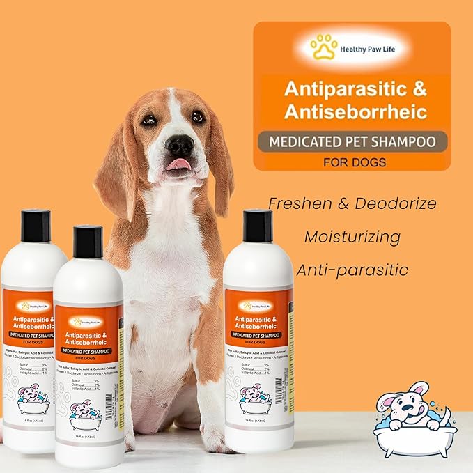 Healthy Paw Life Antiparasitic & Antiseborrheic Dog Shampoo (16 oz)