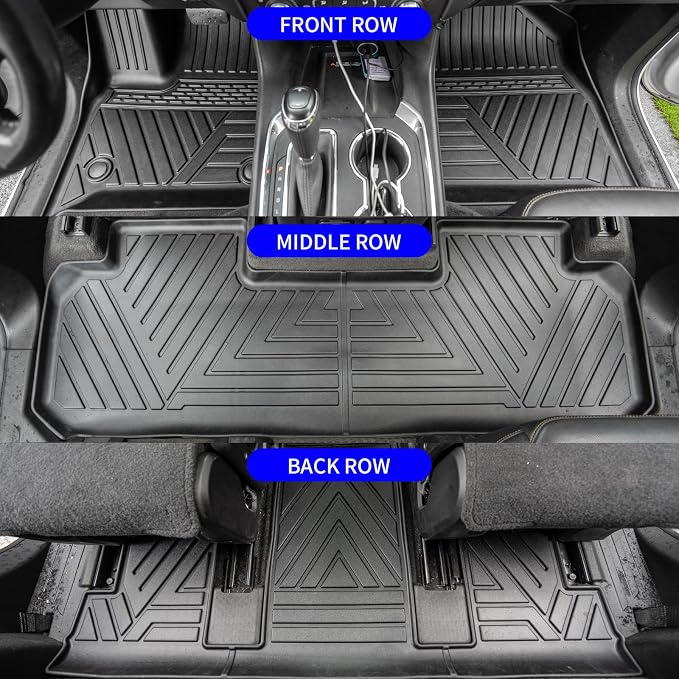Rongtaod Floor Mats Compatible with 2018-2023 Chevrolet Traverse (Fit 2024 Traverse Limited) 7 Seats Cargo Liner Back Seat Cover 2023 Chevy Traverse Accessories (Trunk Mat+Backrest Mats+Floor Mats)