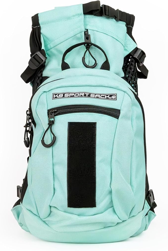 K9 Sport Sack Plus 2 - Medium, Summer Mint - Ideal for Dogs 17-19” Long - Adjustable, Backpack-Style Carrier with Multi-Functional Storage Pack, Thick Shoulder Straps & Padded Back Panel