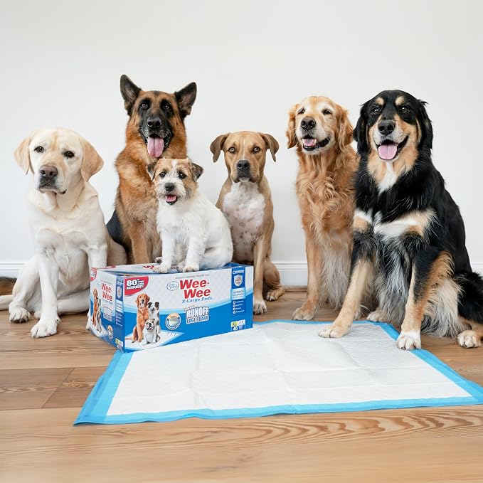 Four Paws Wee-Wee Superior Performance Gigantic Dog Pee Pads, 18 Count (Pack of 2)