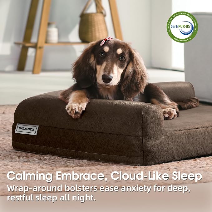 Gel Memory & High-Density Foam Orthopedic Dog Bed 28x19x6 Small | | Double Waterproof Cover | Machine Washable | Non-Slip Base | Fur-Resistant Tech Fabric