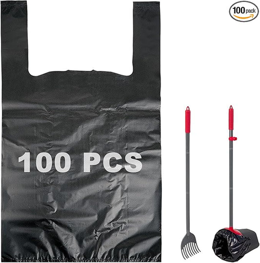100 Count Dog Poop Bags Compatible with Arm & Hammer Pooper Scoopers, Thickened Pet Waste Bags with Easy-Tie Handles, Leak-Proof for Swivel Bin & Rake