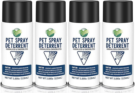 Cat Spray Deterrent System, Pet Deterrent Device Refill, CATSSS Refill [ 15.56Oz & 4 Pack ] Safe for Cats & Dogs Motion Activated Pet Deterrent Spray System-Only Applicable to The First Generation