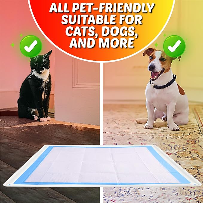 Skywin Dog Pee Pad Holder Tray Fits for 28” x 34” Pee Pads - 1 Pack - White | Corner Lock Holes, Raised Edges, Non-Spill, Easy to Clean Silicone Dog Potty Tray Holder, For Indoor Floor Protection