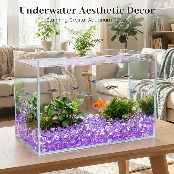 DomeStar Purple Fake Ice Rocks, 150PCS Acrylic Gems Crystals Plastic Diamonds Centerpiece for Vase Fillers Wedding Party Table Scatter