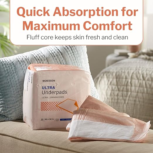 McKesson Underpads Bed Pads, Heavy Absorbency, 30 x 36 in, 200 ct | Chux Pads for Adults and Elderly, Baby Changing, Pee Pad for Pets