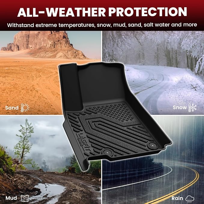 LASFIT Floor Mats for Jeep Grand Cherokee L 2021-2025 2026 7-Passenger (NOT Fit for 6-Passenger) All Weather Custom Fit Car Floor Liners Seatback Cargo Trunk Mat Black