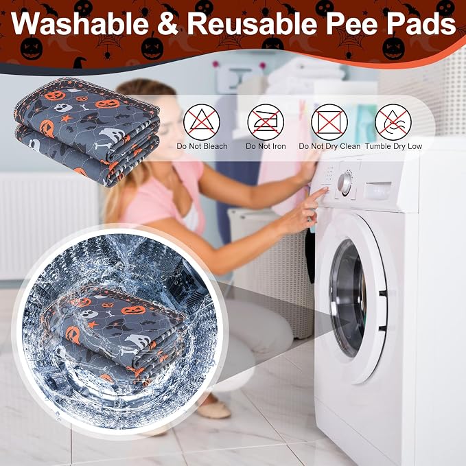 BEAUTYZOO Reusable Puppy Pads,Washable Pee Pads for Dogs,Non Slip Wee Wee Pad for Potty Training,Thick Heavy Absorbent Underpads for Playpen,Bed,Sofa,Crate,Travel & Outdoor, 24"" x 36""