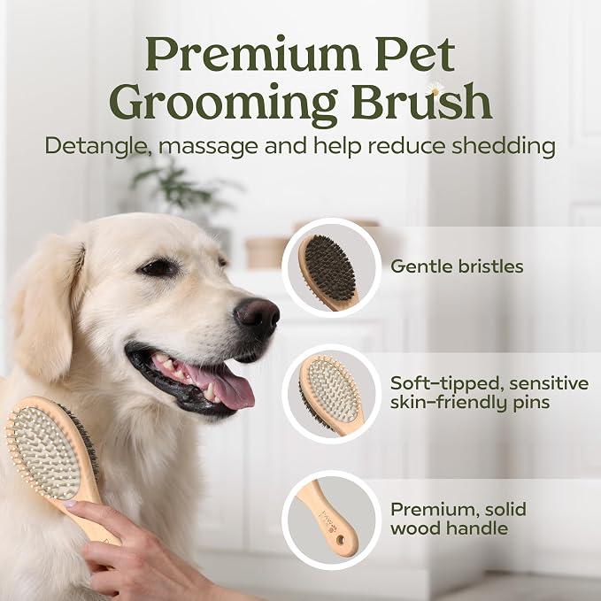 Pawfume Dog Gift Basket, 6-Piece Grooming Gift Box | 6-piece spa kit with probiotic deodorizer spray, hypoallergenic grooming mist & premium brush, Dog Gift Boxes for all breeds