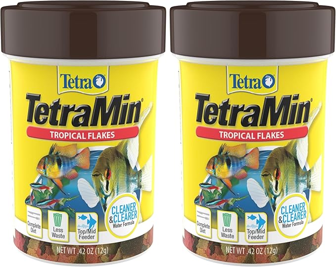 TetraMin Nutritionally Balanced Tropical Flake Food for Tropical Fish, 0.42 oz (Pack of 2)