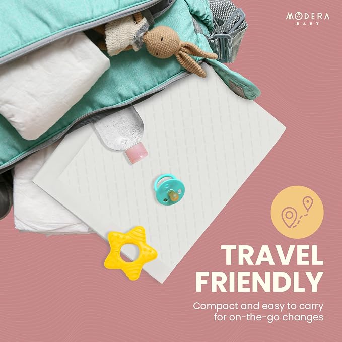 Organic Cotton Enhanced Disposable Changing Pad Liners | XL-Large 18x30 Hypoallergenic Super Soft Ultra Absorbent Waterproof Quilted Underpads for Baby Diaper Table/Travel, Leak Proof Mess Free-50PK