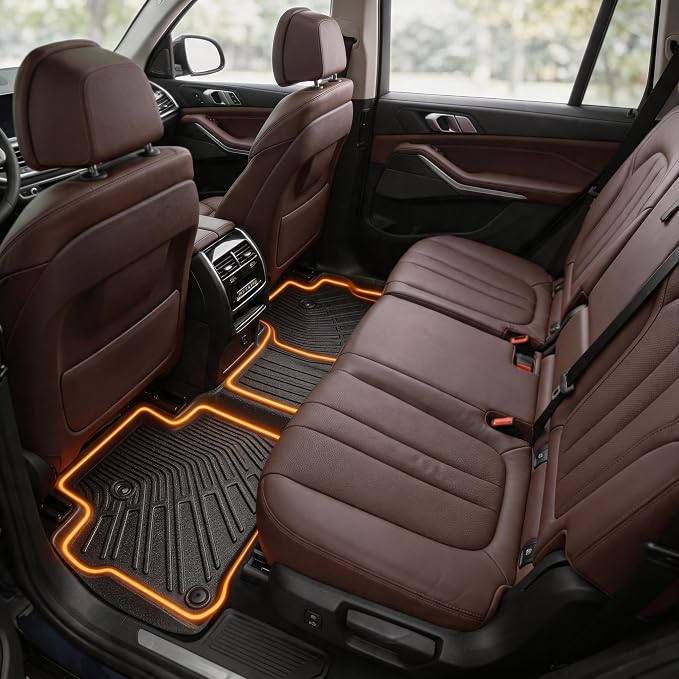 Floor Mats for 2016-2022 Honda Pilot 8 Seats (No Elite Models) All Weather Trunk Mat TPE Trunk Liner Cargo Mat Back Seat Cover for Pilot Car Accessories (Floor Liner + 2 in 1 Cargo Liner)
