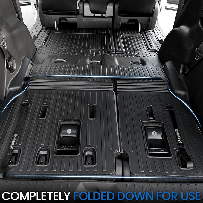 Cargo Lower Mat Backrest Mats for 2021-2025 2026 Toyota Sienna, All Weather TPE Seat Back Liners Trunk Lower Well Mat Cargo Liner Accessories (Backrest Mats for 3rd-Row+Cargo Lower Mat)