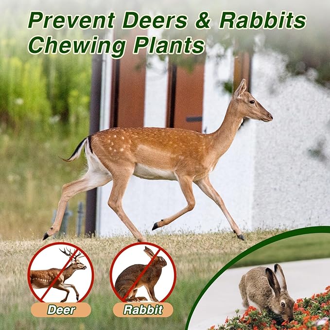 10 Pack Deer Repellent Pouches, Rabbit Repellent Outdoor Deer Repeller Deer Deterrent for Plants & Hostas, Stop Deer Eating Garden Flowers, Safe for Pets & Family