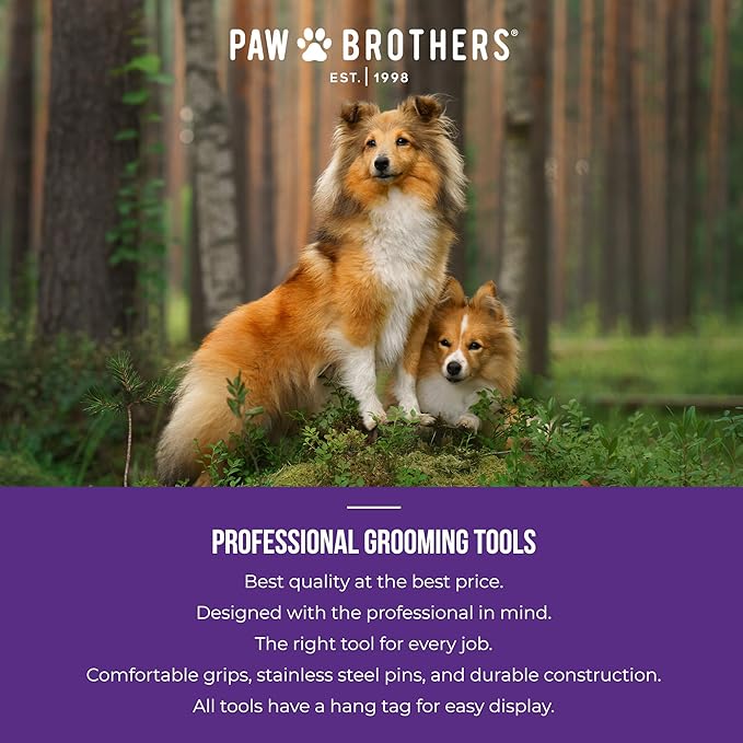 Paw Brothers Medium Slicker Brush for Doodles, Goldendoodles, Poodles - Grooming Brush for Long and Short Haired Dogs