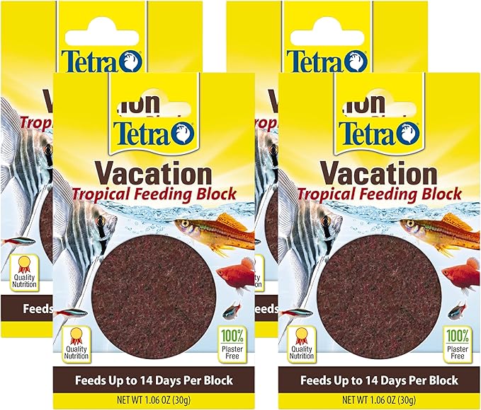 Tetra Weekend and Vacation Feeder Slow-Release Fish Food for Tropical Fish, 1.06 Ounce (Pack of 4)