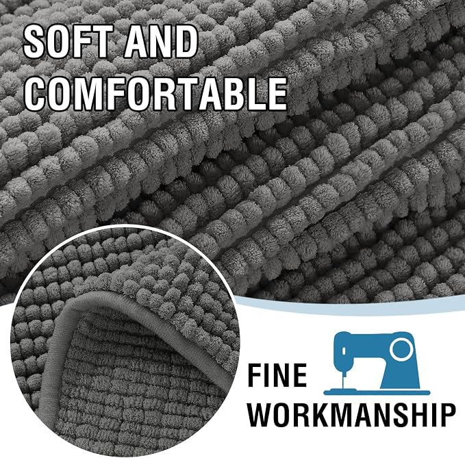 H.VERSAILTEX Plush Chenille Couch Cover for 3 Cushion Couch Anti Slip Washable Sofa Slipcovers Soft and Durable Furniture Protector for Dogs Cats Kids (27.5" x 71", Gray)