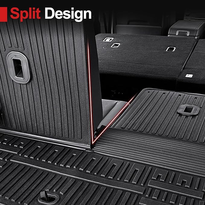 Cargo Mat for Hyundai Santa FE 2024-2026 (Fit Hybrid and Gas), All Weather TPE Cargo Mat with Backrest Mat Rear Cargo Liner Protection for Hyundai Santa Fe