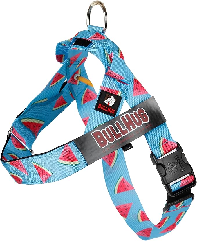 Adjustable Dog Harness– No Pull, No Choke – for English Bulldogs, French Bulldogs, Pugs & Broad-Chested Breeds – Easy, Safe Walks (Watermelon, Medium)