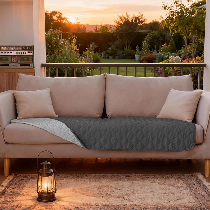 gogobunny Waterproof Blanket, Couch Covers for Dogs, Reversible Protector | 3X Stronger Leakproof, Scratch Proof Durable Furniture Protection, Stain Resistant, Washable, 30x70 Inch Dark/Light Grey