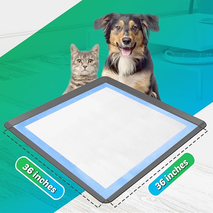 Dog Pee Pad Holder - Fits Up to 36” x 36” Pee Pad - 1 Pack - Grey | Stable Grip, Soft Edges, Quick Wipe Silicone Surface, Dog Pad Holder for Indoor Flooring Protection