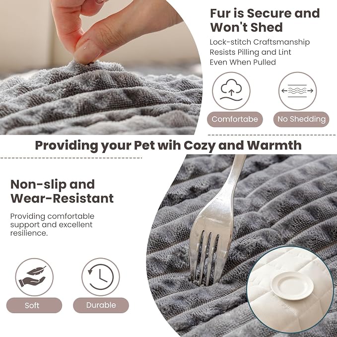 Couch Cover for Dogs Washable, Non-Slip Pet Couch Covers for Sofa, Fuzzy Dog Couch Cover Blanket Thick Soft Plush for Furniture Protector (Dark Gray, 27.6" x 47.2"/70 x 120cm)