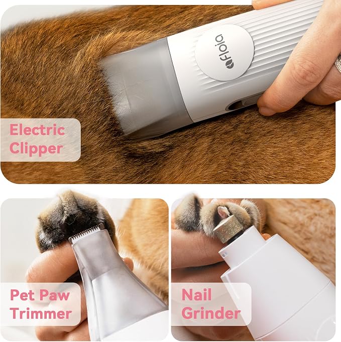 Afloia 6-in-1 Dog Grooming Kit, Pet Grooming Vacuum for Shedding, Dog Hair Vacuum with Clipper Nail Trimmer Grinder, Pet Brush Groomer at Home, Low Noise Cats Hair Remover, 1.5L Dust Cup, Pink | All-in-one grooming covers brushing, clipping, trimming a...