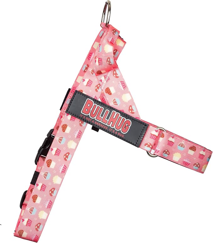 Adjustable Dog Harness– No Pull, No Choke – for English Bulldogs, French Bulldogs, Pugs & Broad-Chested Breeds – Easy, Safe Walks (Cupcake, XS)