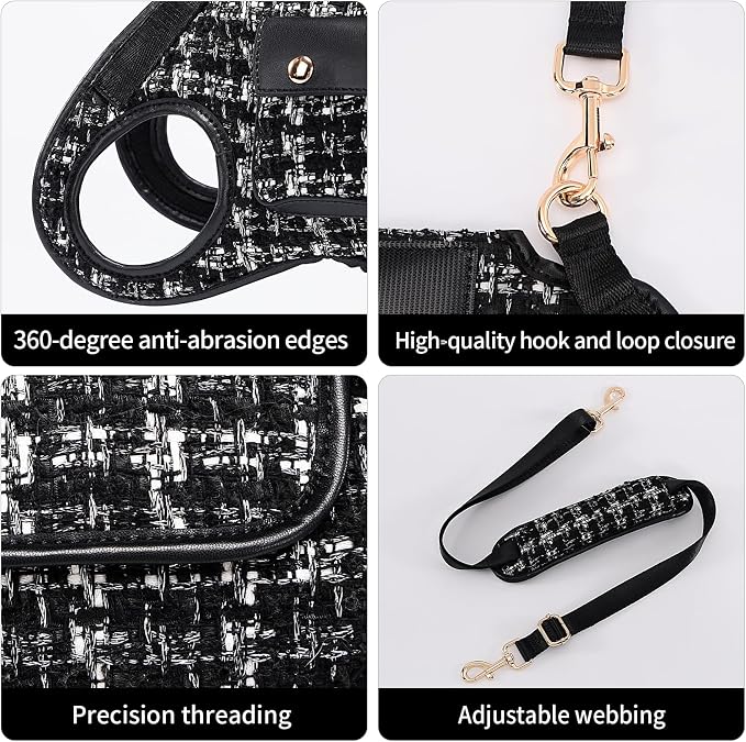 Wakytu Dog Lift Harness Dog Carrier Sling for Small Dogs & Cats,L | stylish puppy sling carrier with handle & pocket,adjustable leash,walking & travel