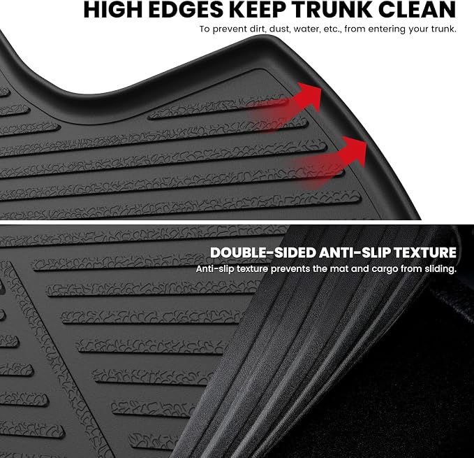 LASFIT Cargo Mat for Hyundai Sonata 2026 2025 2024 2023 2022 2021 2020 / Kia K5 2021-2026, All Weather TPE Custom Fit Car Trunk Mats Cargo Liners Accessories, Black