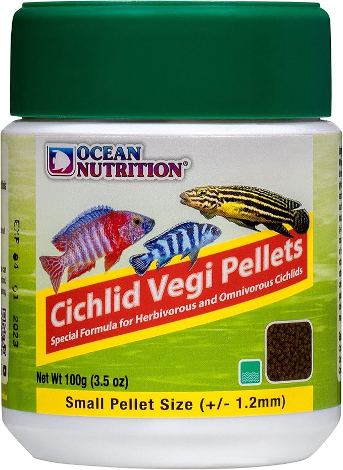 Ocean Nutrition Cichlid Vegi Pellets 3.5-Ounces (100 Grams) Jar - Small Pellet Size