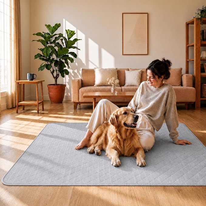 CoolShields Washable Pee Pads for Dogs, 24'' x 36'', Grey, 2 Pack | Ultra-Absorbent Reusable Waterproof Puppy Pad for Crates, Playpens, Carpets, and Floors—Ideal for Dogs, Cats, and Small Pets