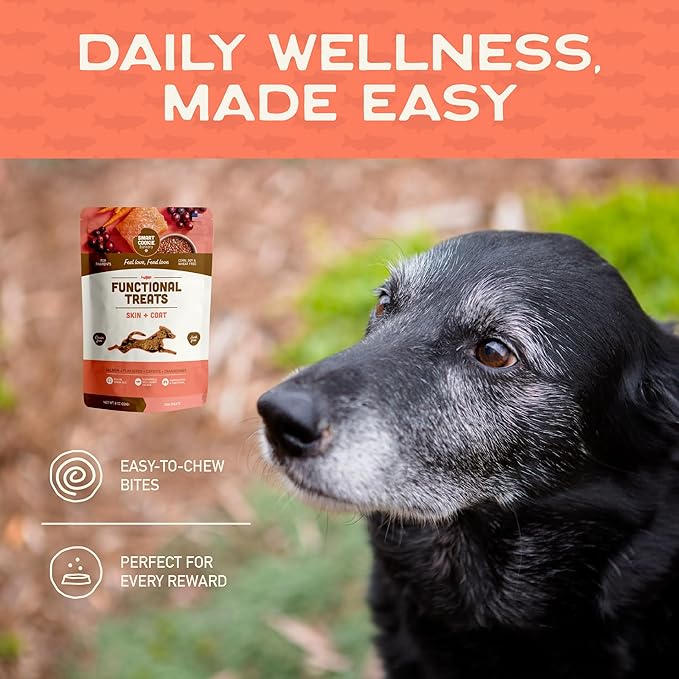 Smart Cookie All Natural Dog Treats - Healthy Skin & Coat Salmon Dog Treats - Ideal for Sensitive Stomachs or Itchy, Allergic, Dry Skin - Dehydrated, Crunchy, Human-Grade, Made in USA - 8oz, Pack of 3
