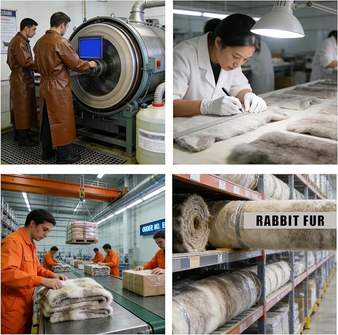 Craft Rabbit Fur Pelt Skin Genuine Tanned Animal Hide with Sewing Quality Leather 12" by 14" for Decoration DIY Crafts Cat Dog Toys Fur Fabric（8Pcs, Straw Yellow）