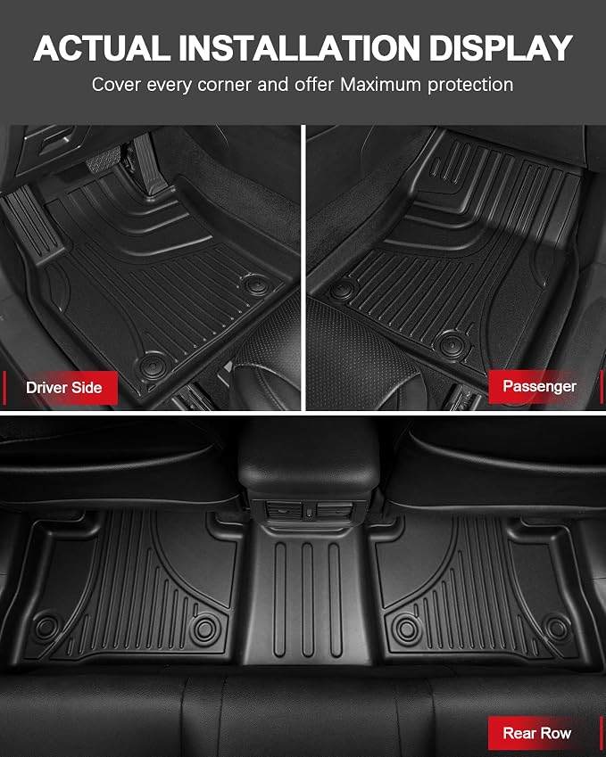 Floor Mats for Genesis GV80 2021-2025 5 Seats Only (Not for Coupe), All Weather TPE Floor Liners Cargo Mat with Backrest Mat GV80 Accessories Odorless Anti-Slip Cargo Tray with Back Seat Protector