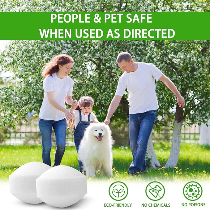 24 Pack Keep Snakes Away Balls for Outdoors Indoor, Natural Snakes Balls for Snakes Rats and Other Pests, Used in Yard Lawn Garden Camping Fishing, Safe for Human, Pet, Snakes and Plants, White